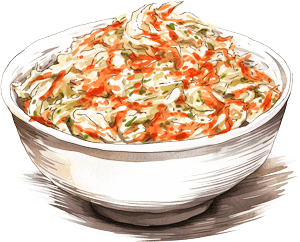 Zeichnung einer Schale mit Krautsalat
